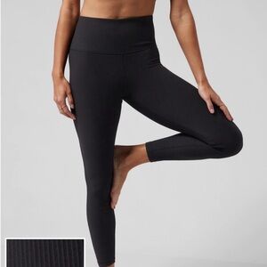 ATHLETA ELATION RIB TIGHT BLACK LEGGINGS Large